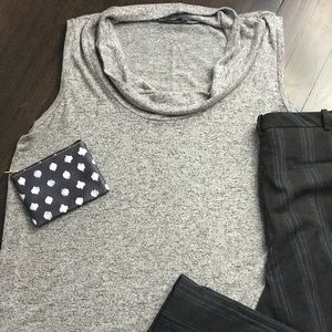 Cowl Neck Heathered Grey Market & Spruce top